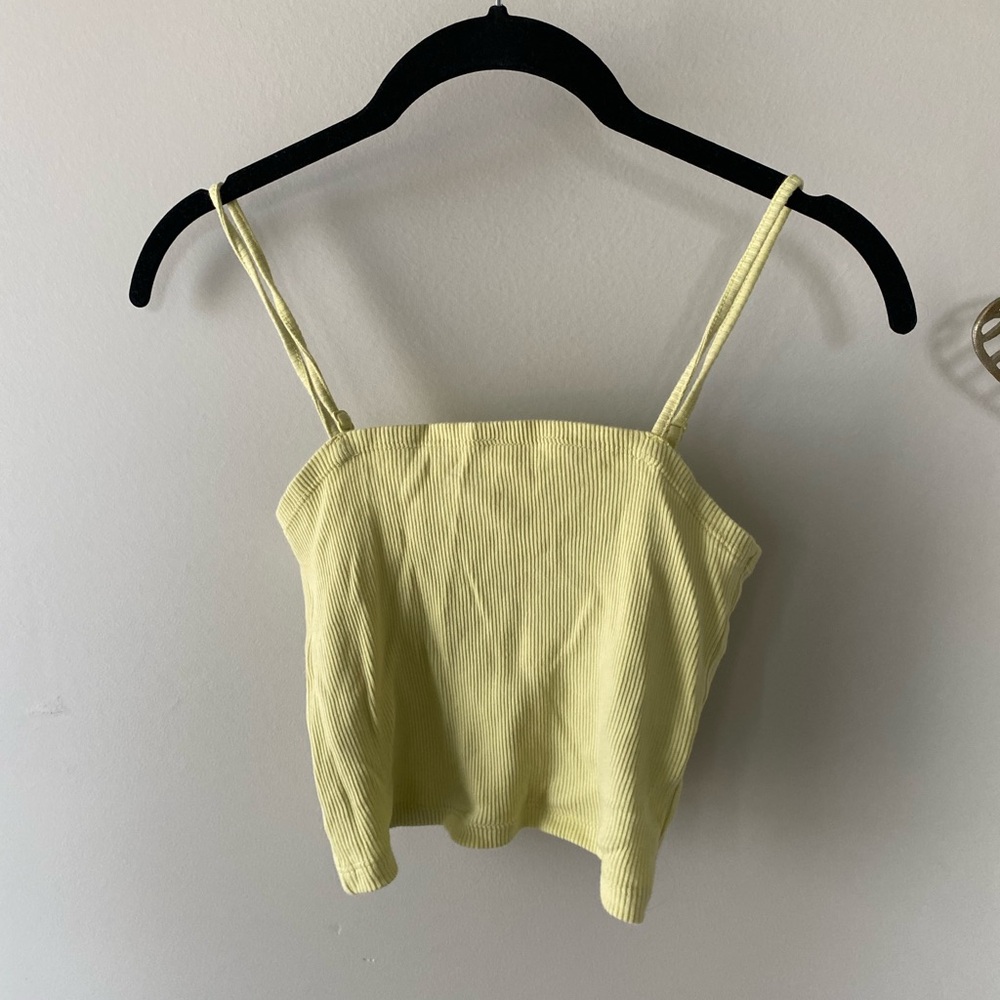 Aerie Yellow Ribbed Women's Cropped Top